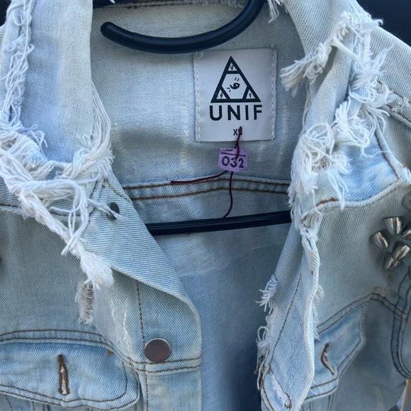 UNIF Hardcore Cat 🐱 Bomber Jacket Retro Irreverent Women’s metal studs - Picture 15 of 17